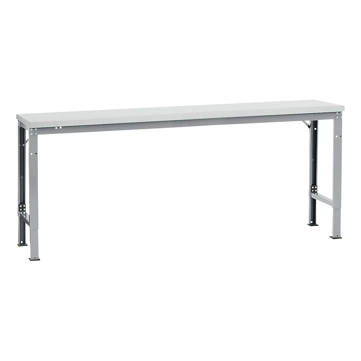 Mesa básica Manuflex UNIVERSAL especial, 2000 x 800 mm, melamina gris luminoso, aluminio plateado