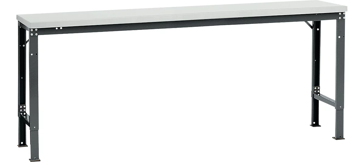 Mesa básica Manuflex UNIVERSAL especial, 2000 x 800 mm, melamina gris luminoso, antracita