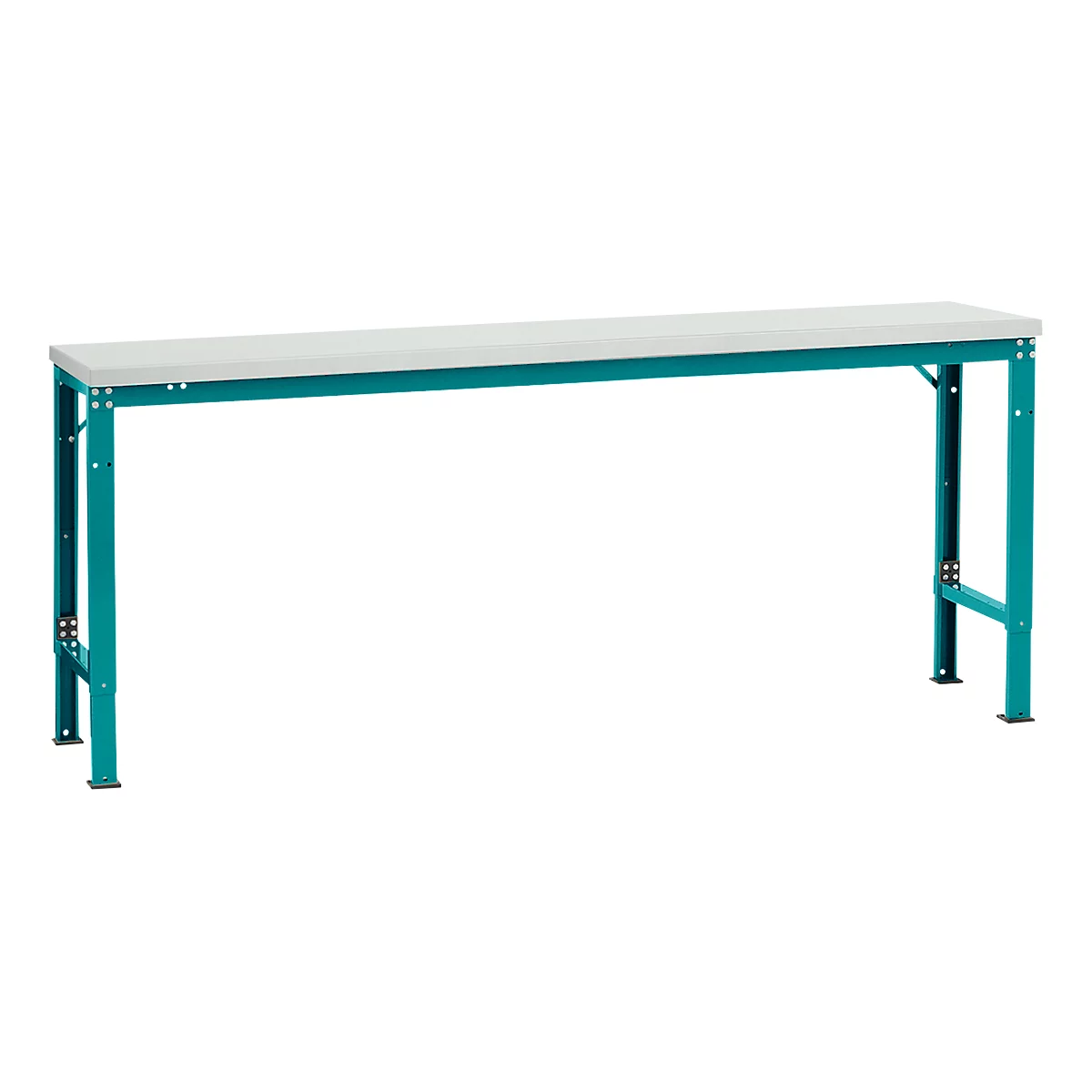 Mesa básica Manuflex UNIVERSAL especial, 2000 x 800 mm, melamina gris luminoso, azul agua