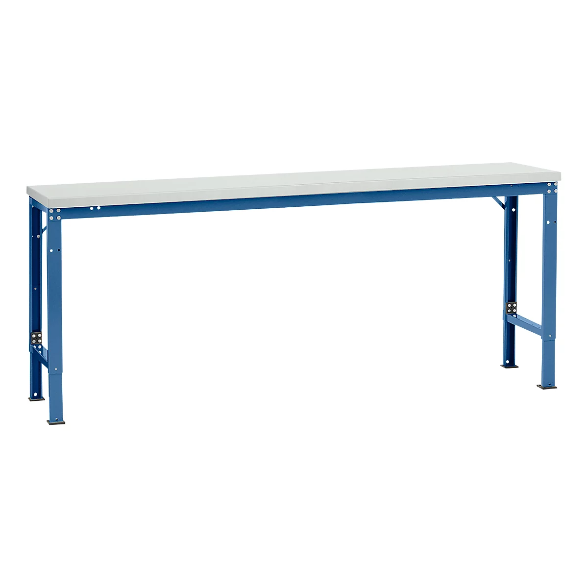 Mesa básica Manuflex UNIVERSAL especial, 2000 x 800 mm, melamina gris luminoso, azul brillante