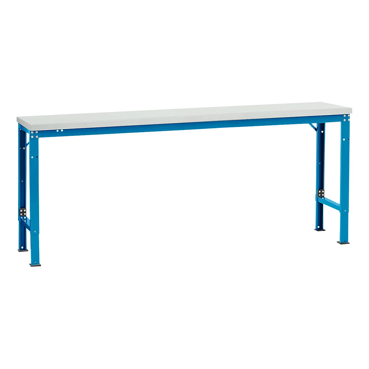 Mesa básica Manuflex UNIVERSAL especial, 2000 x 800 mm, melamina gris luminoso, azul luminoso