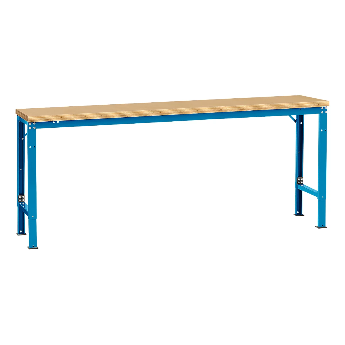 Mesa básica Manuflex UNIVERSAL especial, 2000 x 800 mm, multiplex natural, azul luminoso