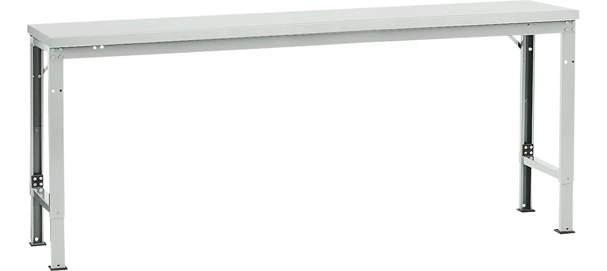 Mesa básica Manuflex UNIVERSAL especial, 2000 x 800 mm, plástico gris luminoso, gris luminoso