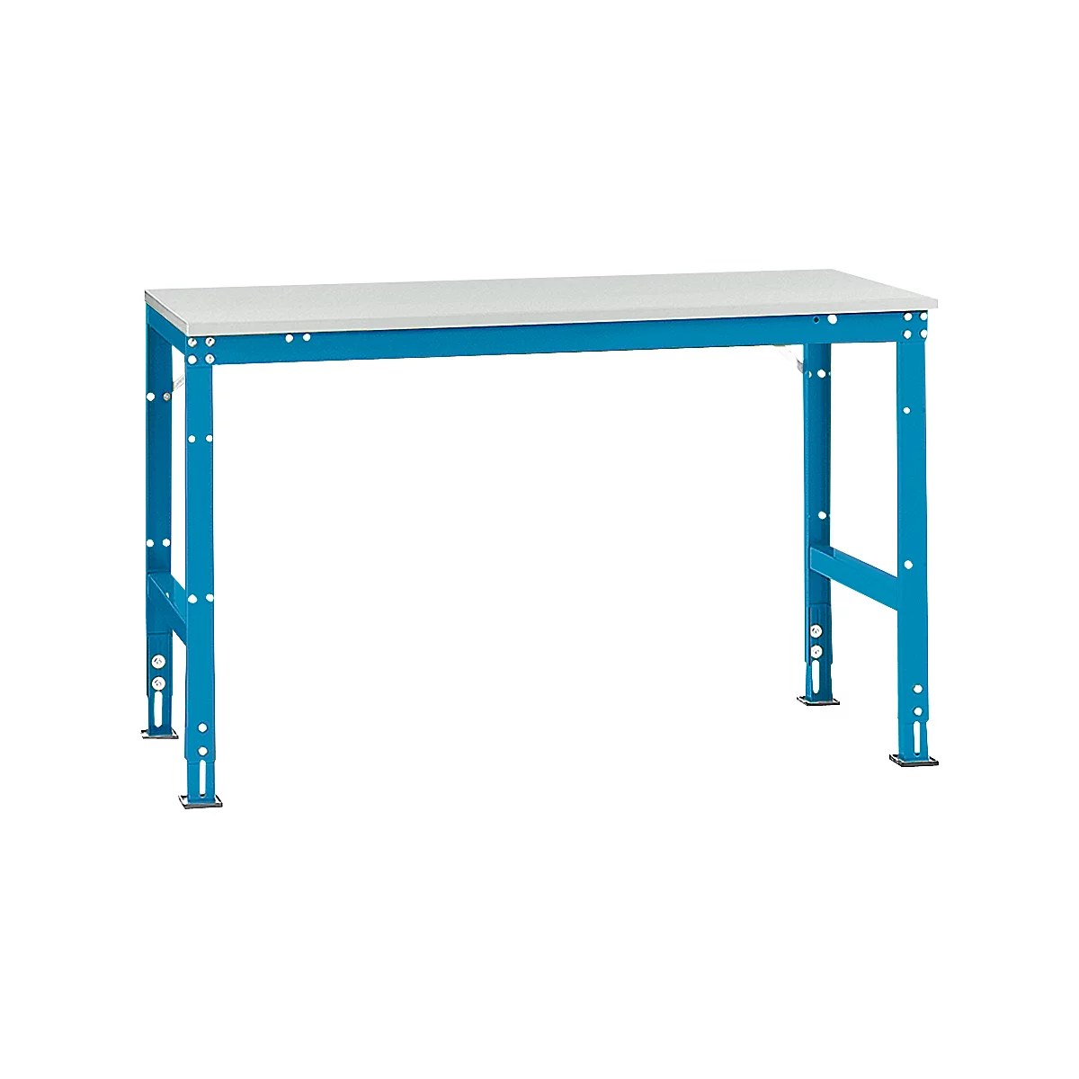 Mesa básica Manuflex UNIVERSAL estándar, tablero melamina, 1500x800, azul luminoso