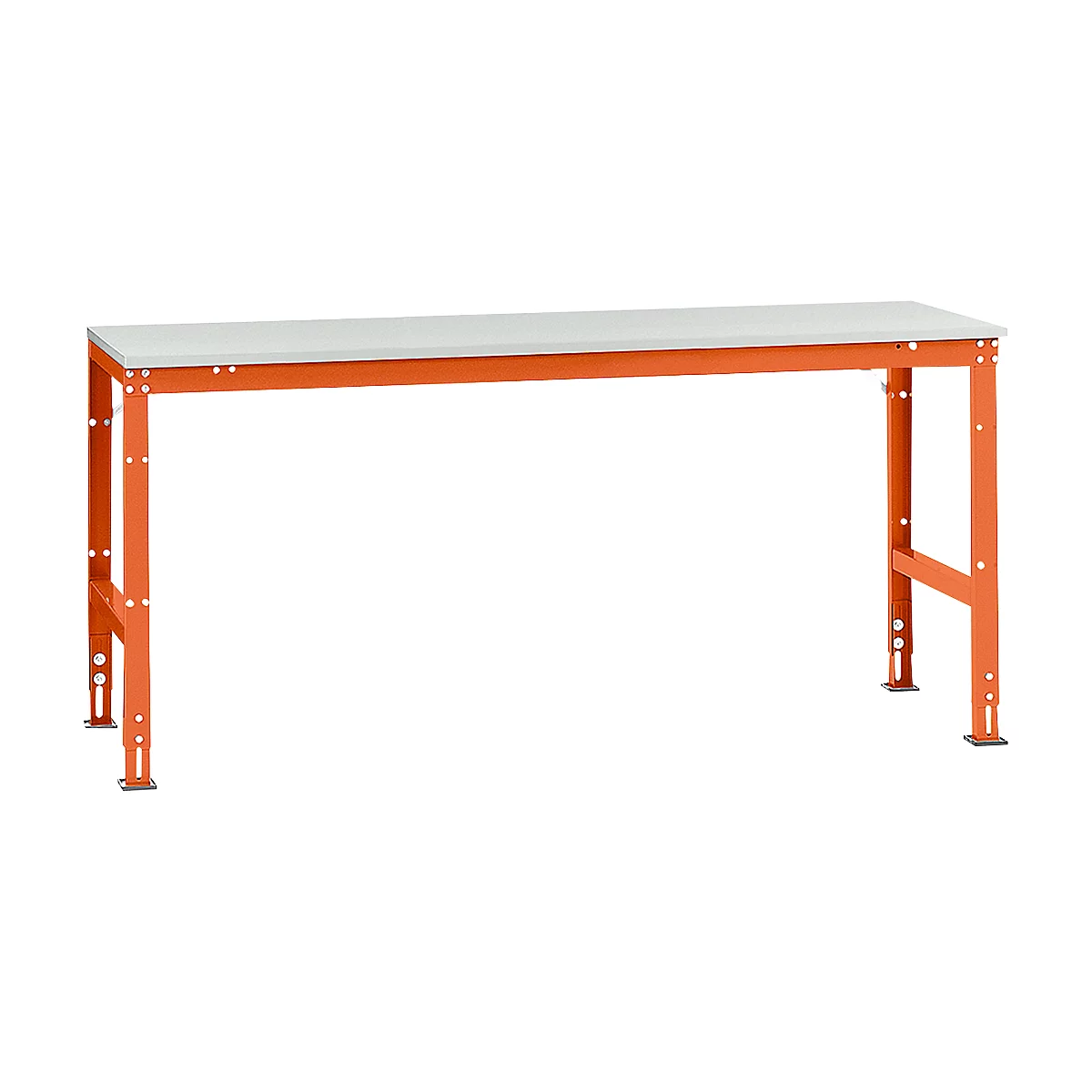 Mesa básica Manuflex UNIVERSAL estándar, tablero melamina, 2000x800, rojo anaranjado