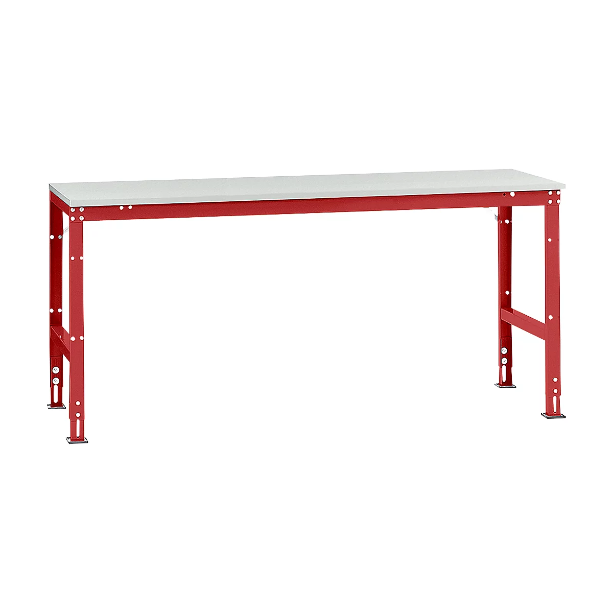 Mesa básica Manuflex UNIVERSAL estándar, tablero melamina, 2000x800, rojo rubí