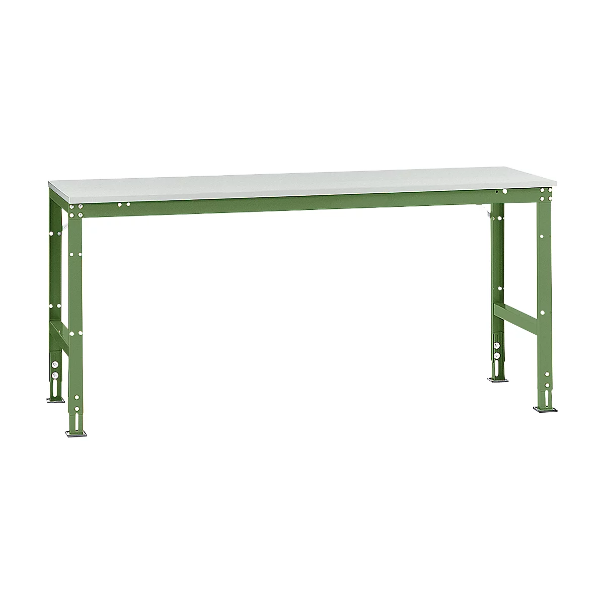 Mesa básica Manuflex UNIVERSAL estándar, tablero melamina, 2000x800, verde reseda