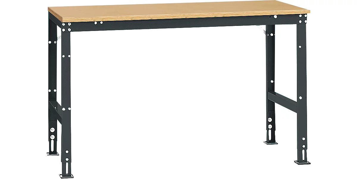 Mesa básica Manuflex UNIVERSAL estándar, tablero multiplex, 1500x800, antracita