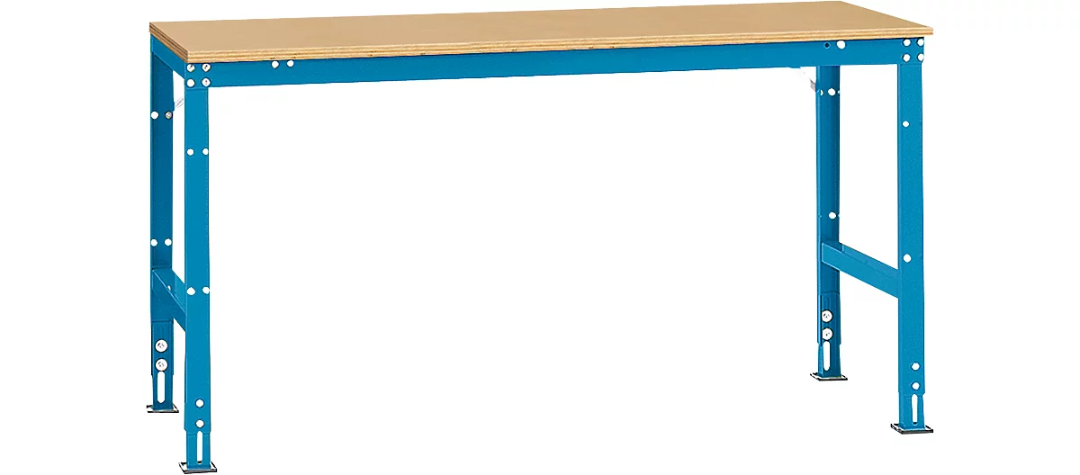 Mesa básica Manuflex UNIVERSAL estándar, tablero multiplex, 1750x800, azul luminoso