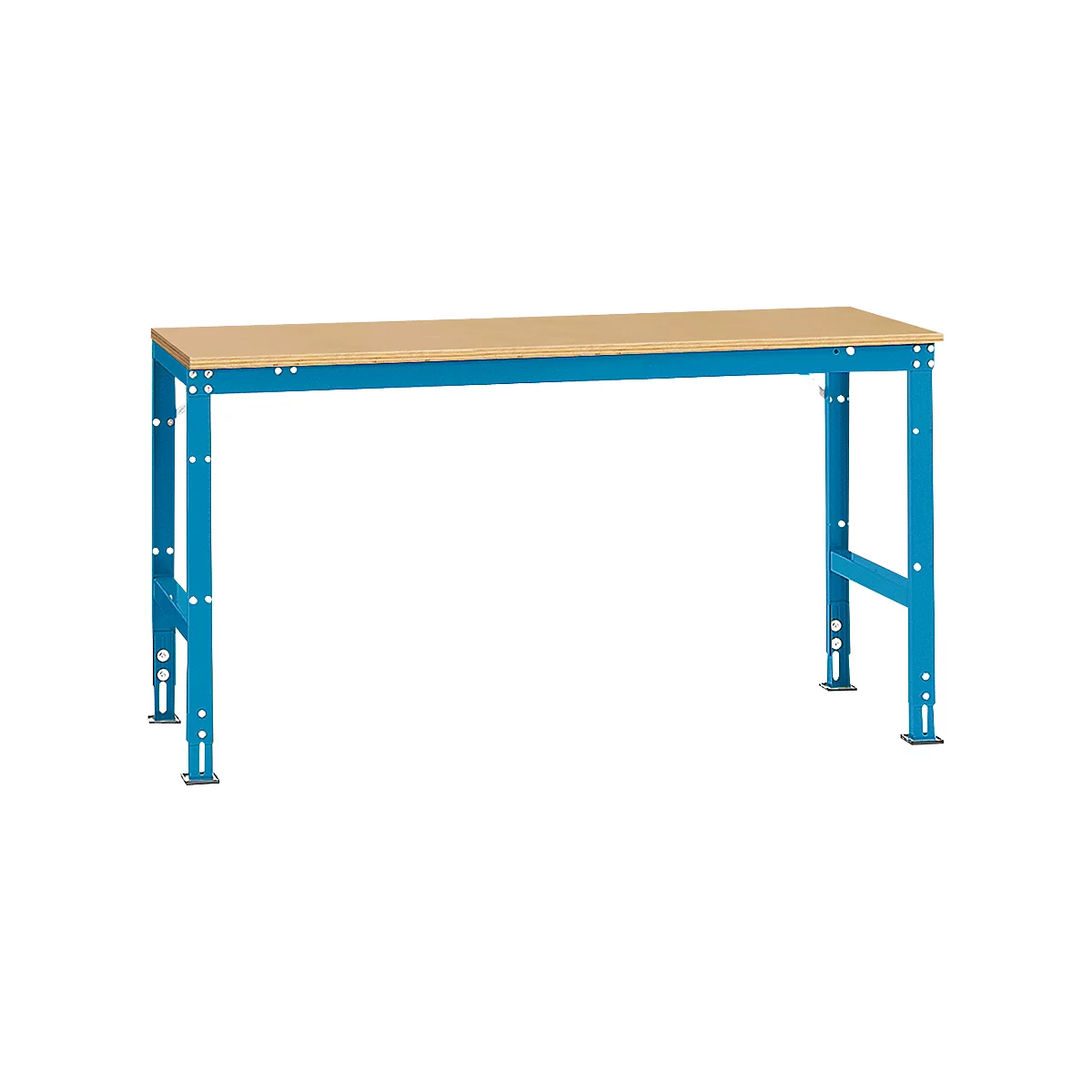 Mesa básica Manuflex UNIVERSAL estándar, tablero multiplex, 1750x800, azul luminoso