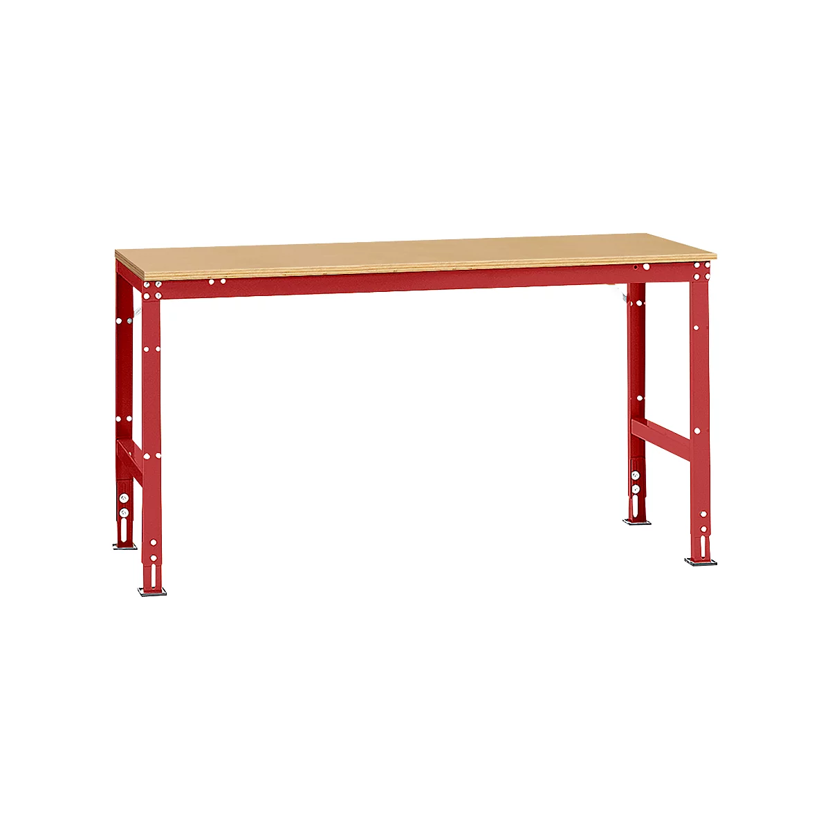 Mesa básica Manuflex UNIVERSAL estándar, tablero multiplex, 1750x800, rojo rubí