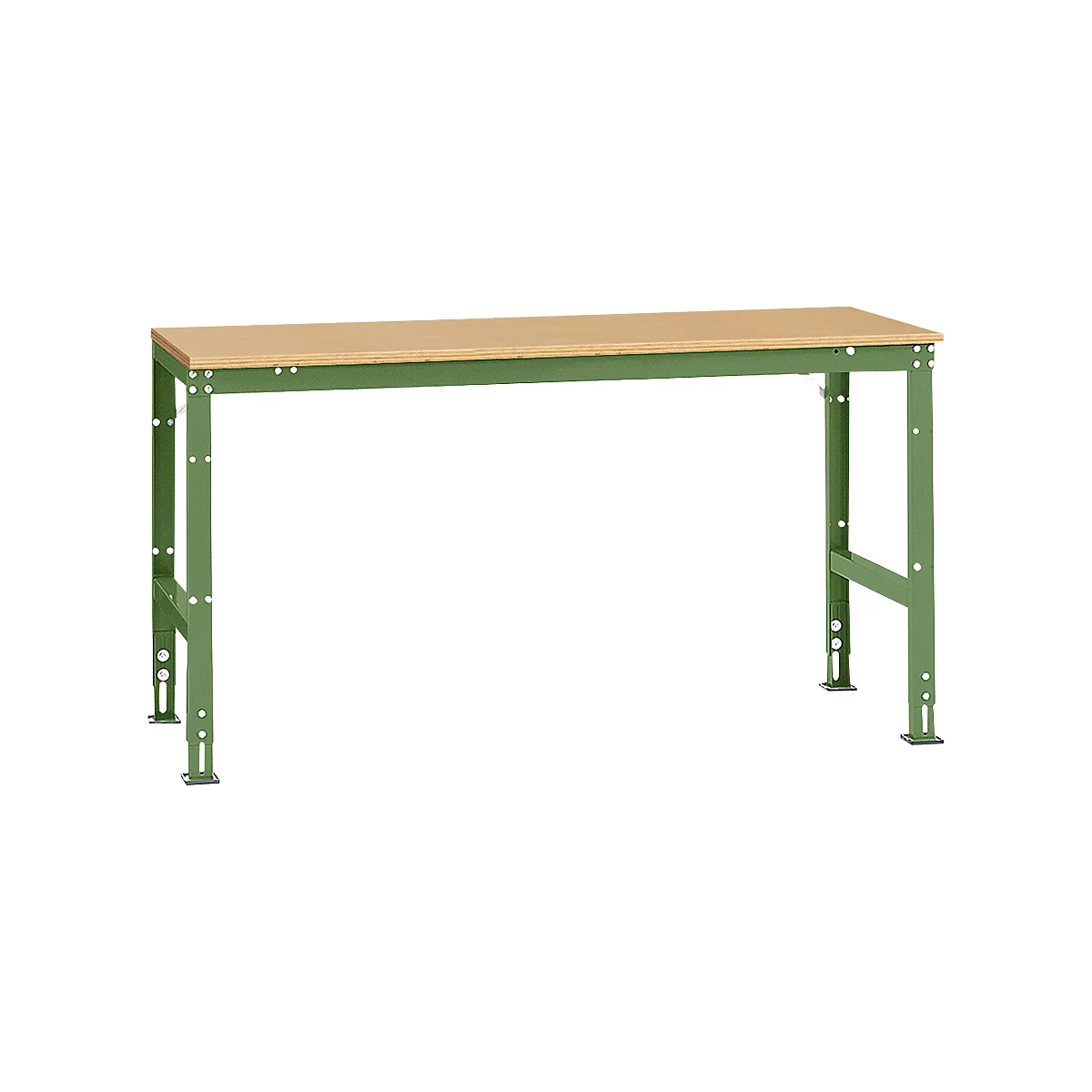 Mesa básica Manuflex UNIVERSAL estándar, tablero multiplex, 1750x800, verde reseda