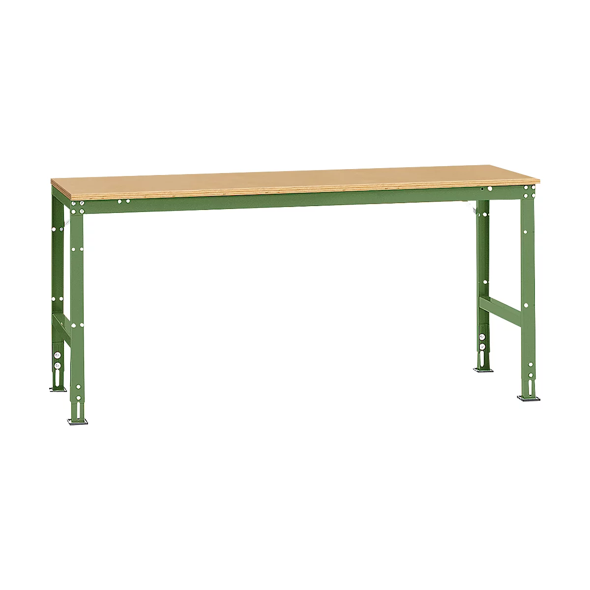 Mesa básica Manuflex UNIVERSAL estándar, tablero multiplex, 2000x800, verde reseda