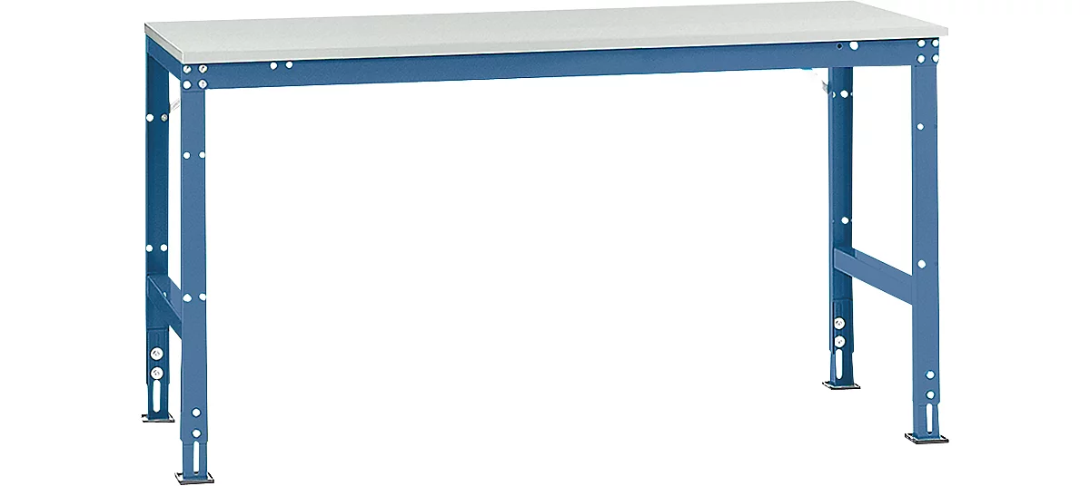 Mesa básica Manuflex UNIVERSAL estándar, tablero plástico, 1750x800, azul brillante