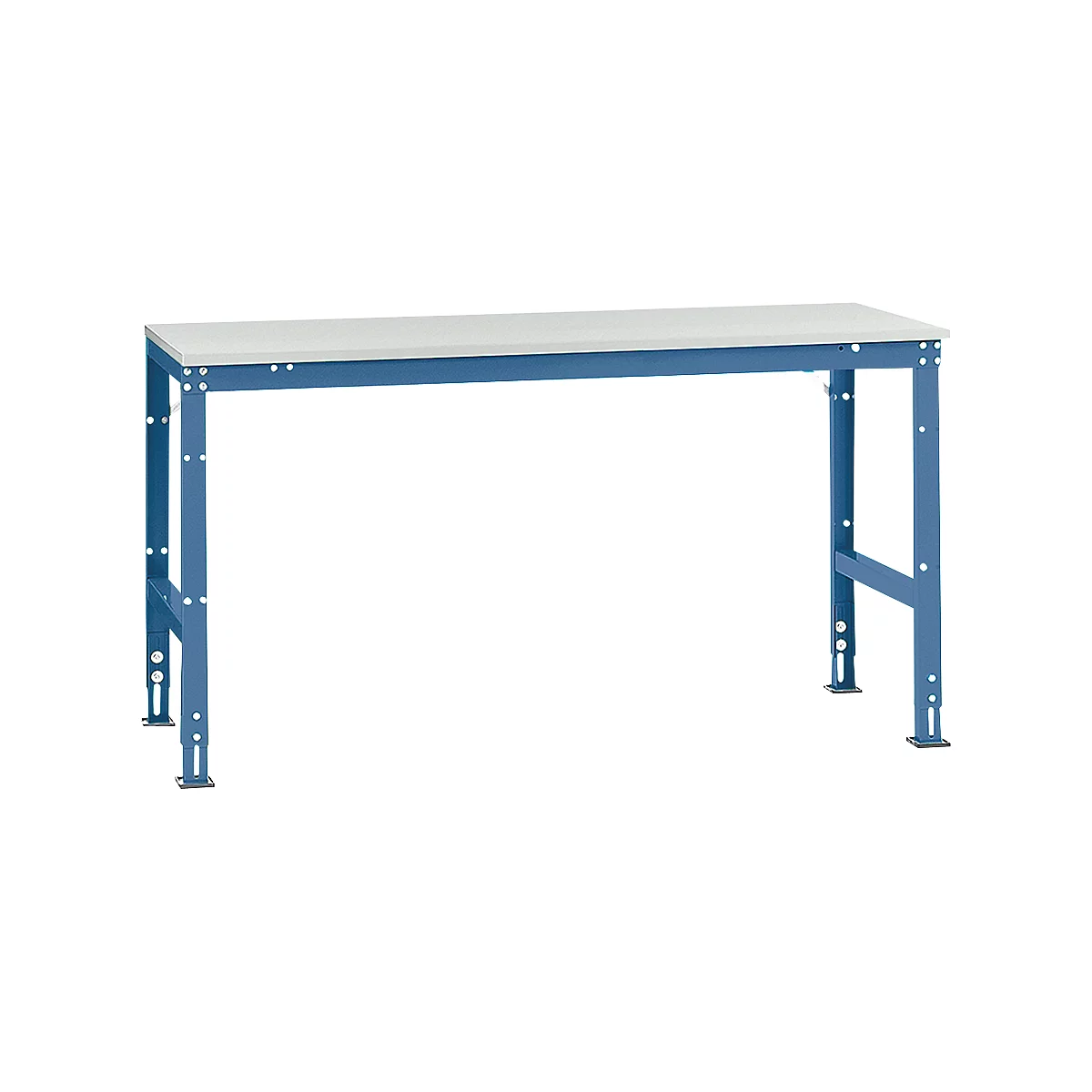 Mesa básica Manuflex UNIVERSAL estándar, tablero plástico, 1750x800, azul brillante