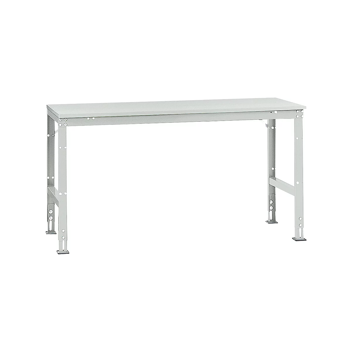 Mesa básica Manuflex UNIVERSAL estándar, tablero plástico, 1750x800, gris luminoso