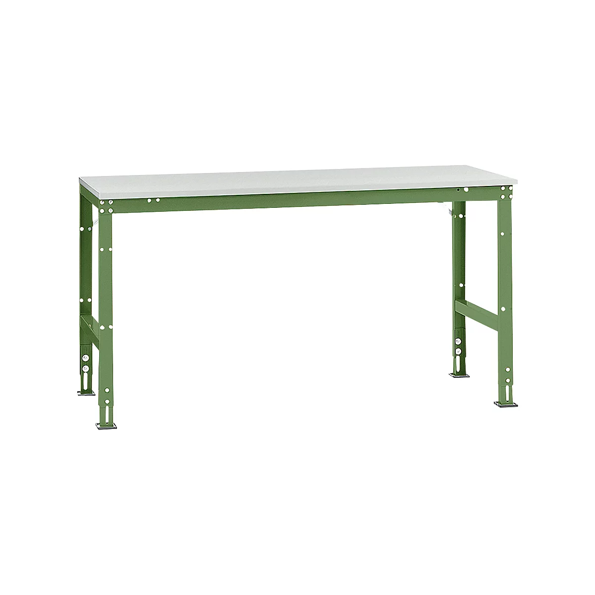 Mesa básica Manuflex UNIVERSAL estándar, tablero plástico, 1750x800, verde reseda