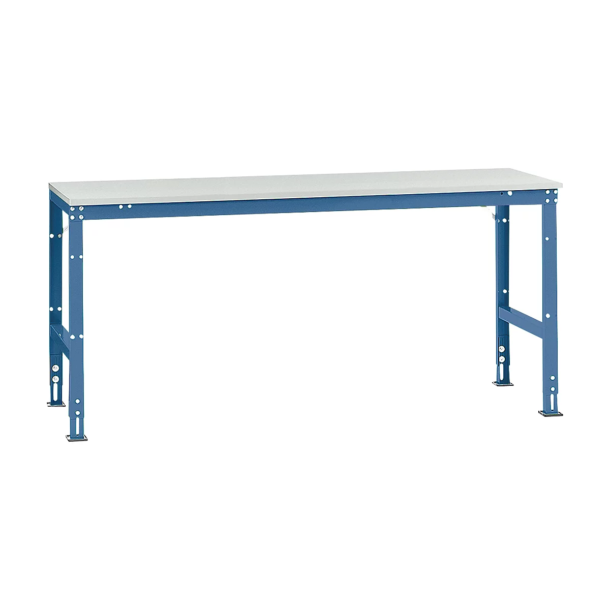 Mesa básica Manuflex UNIVERSAL estándar, tablero plástico, 2000x800, azul brillante