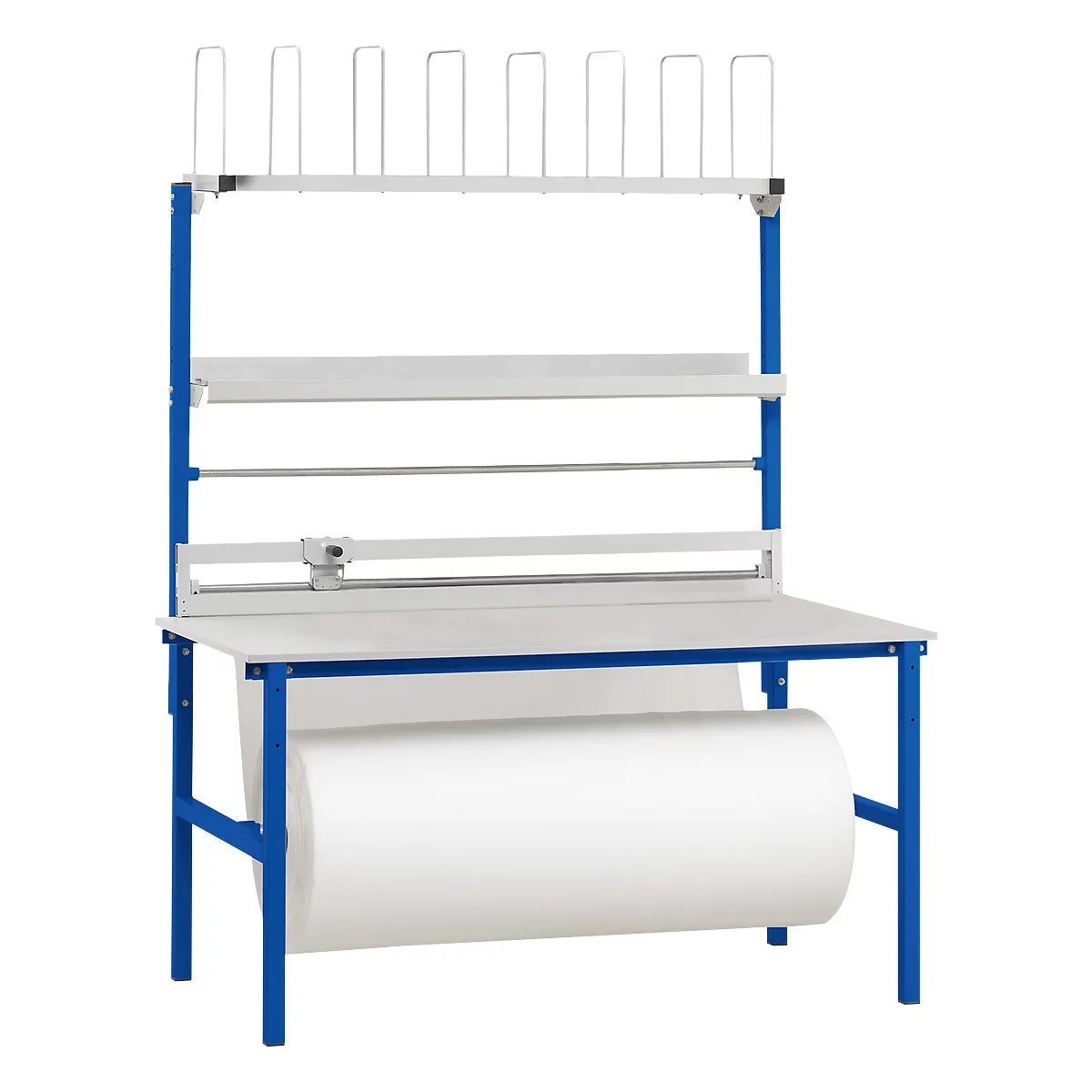 Mesa de embalaje completa ROCHOLZ I, incl. desbobinador y sistema de corte, encimera A 1600 x P 800 mm, hasta 100 kg