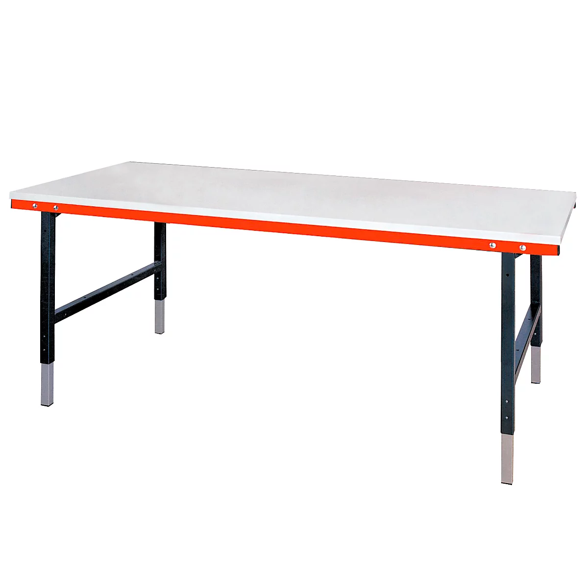 Mesa de embalaje y trabajo Rocholz System 2000, extensible, An 2000 x Pr 920 x Al 690-960 mm, acero, gris claro/antracita