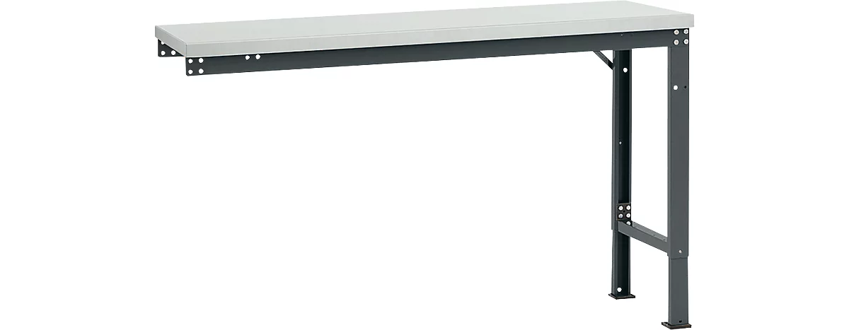 Mesa de extensión Manuflex UNIVERSAL especial, 1500 x 800 mm, melamina gris luminoso, antracita