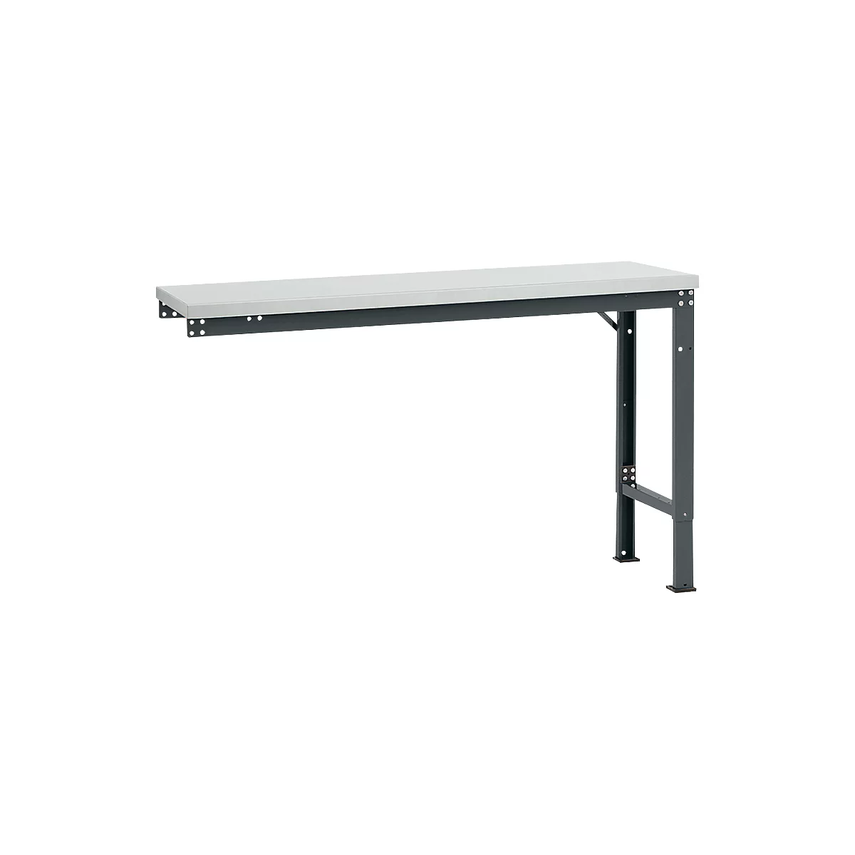 Mesa de extensión Manuflex UNIVERSAL especial, 1500 x 800 mm, melamina gris luminoso, antracita