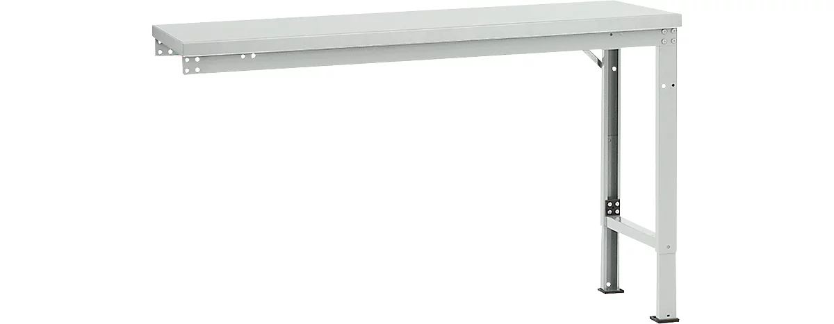 Mesa de extensión Manuflex UNIVERSAL especial, 1500 x 800 mm, melamina gris luminoso, gris luminoso