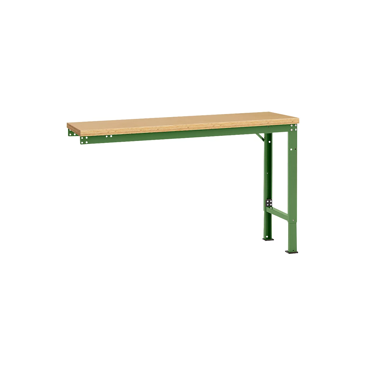 Mesa de extensión Manuflex UNIVERSAL especial, 1500 x 800 mm, multiplex natural, verde reseda