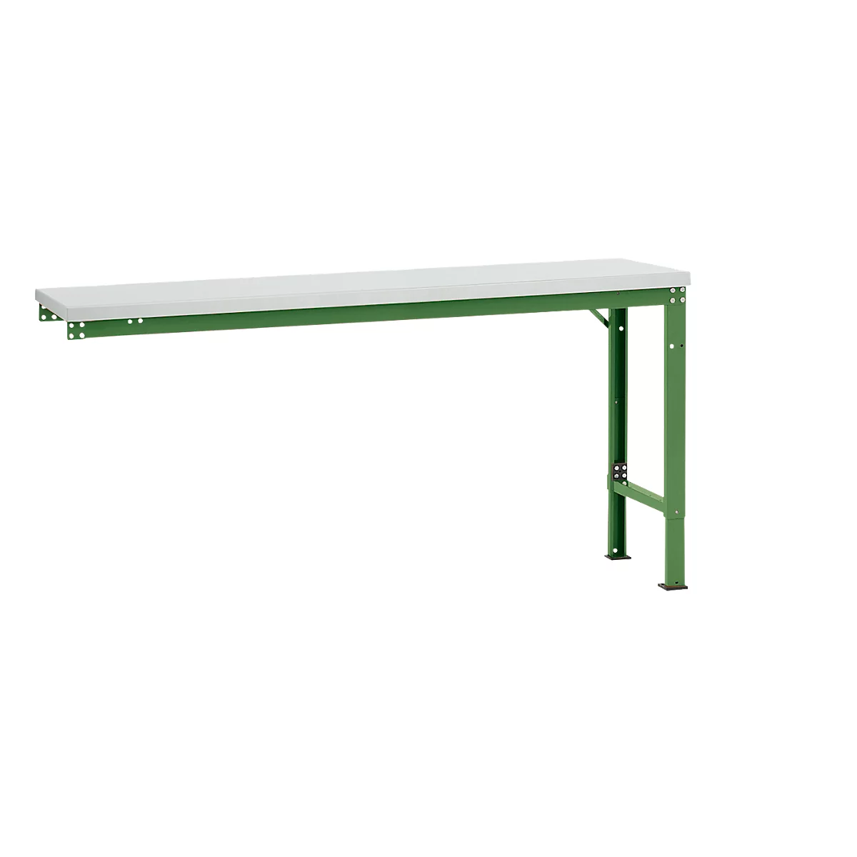 Mesa de extensión Manuflex UNIVERSAL especial, 1750 x 800 mm, melamina gris luminoso, verde reseda