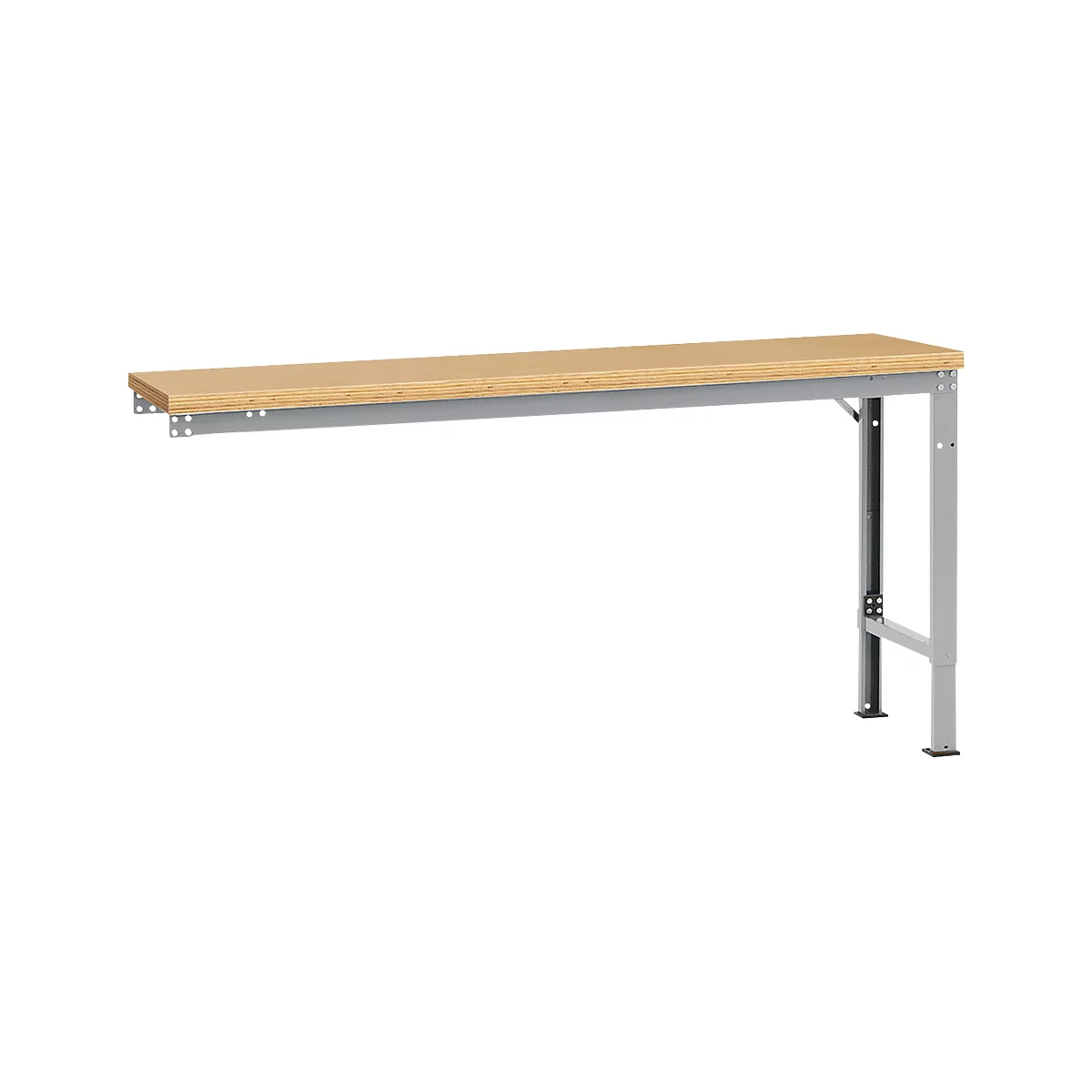 Mesa de extensión Manuflex UNIVERSAL especial, 1750 x 800 mm, multiplex natural, aluminio plateado