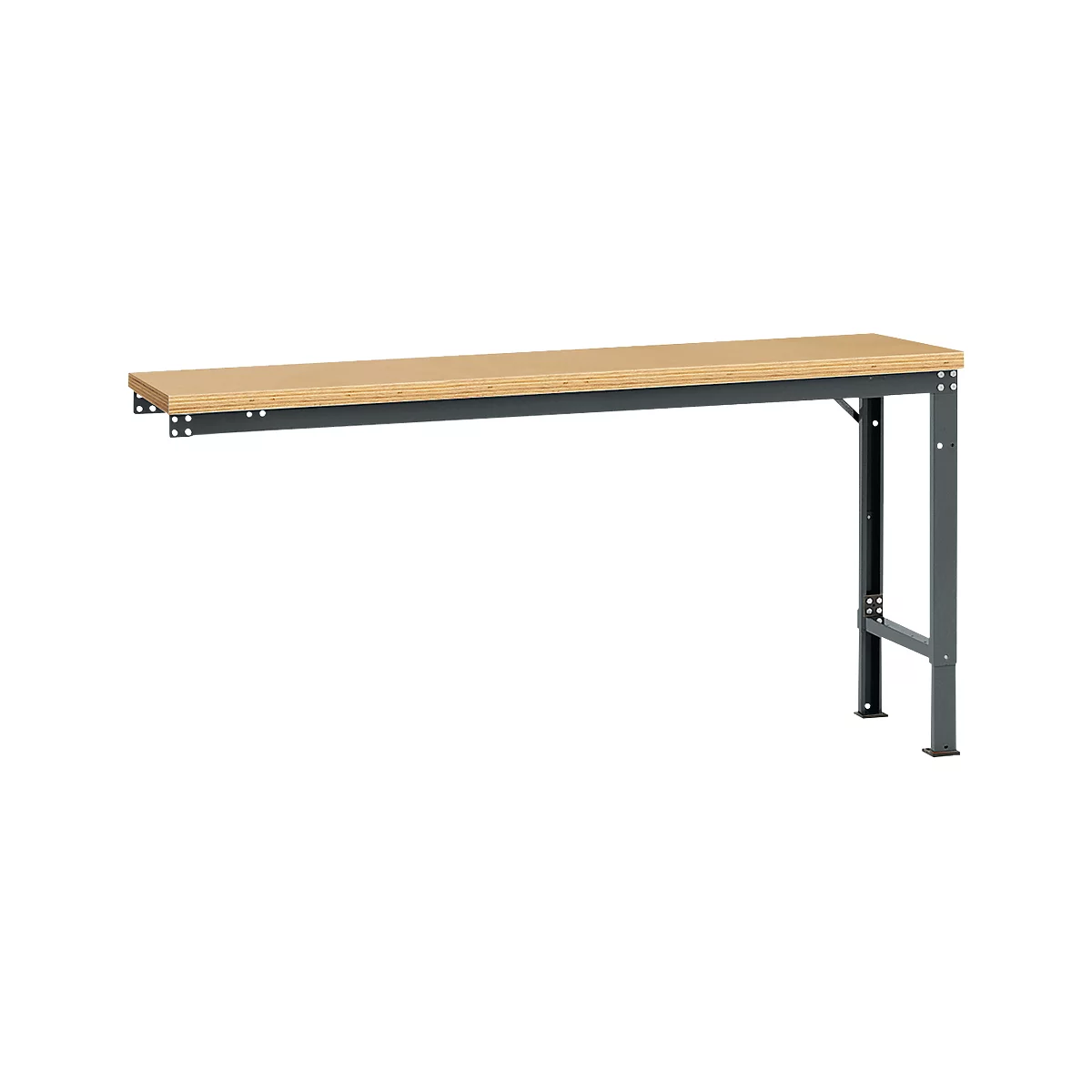 Mesa de extensión Manuflex UNIVERSAL especial, 1750 x 800 mm, multiplex natural, antracita