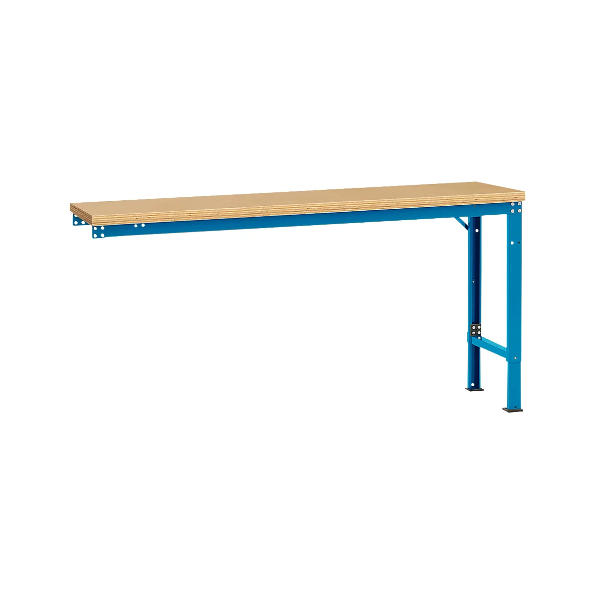 Mesa de extensión Manuflex UNIVERSAL especial, 1750 x 800 mm, multiplex natural, azul luminoso