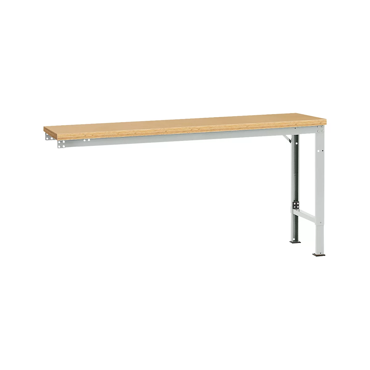 Mesa de extensión Manuflex UNIVERSAL especial, 1750 x 800 mm, multiplex natural, gris luminoso