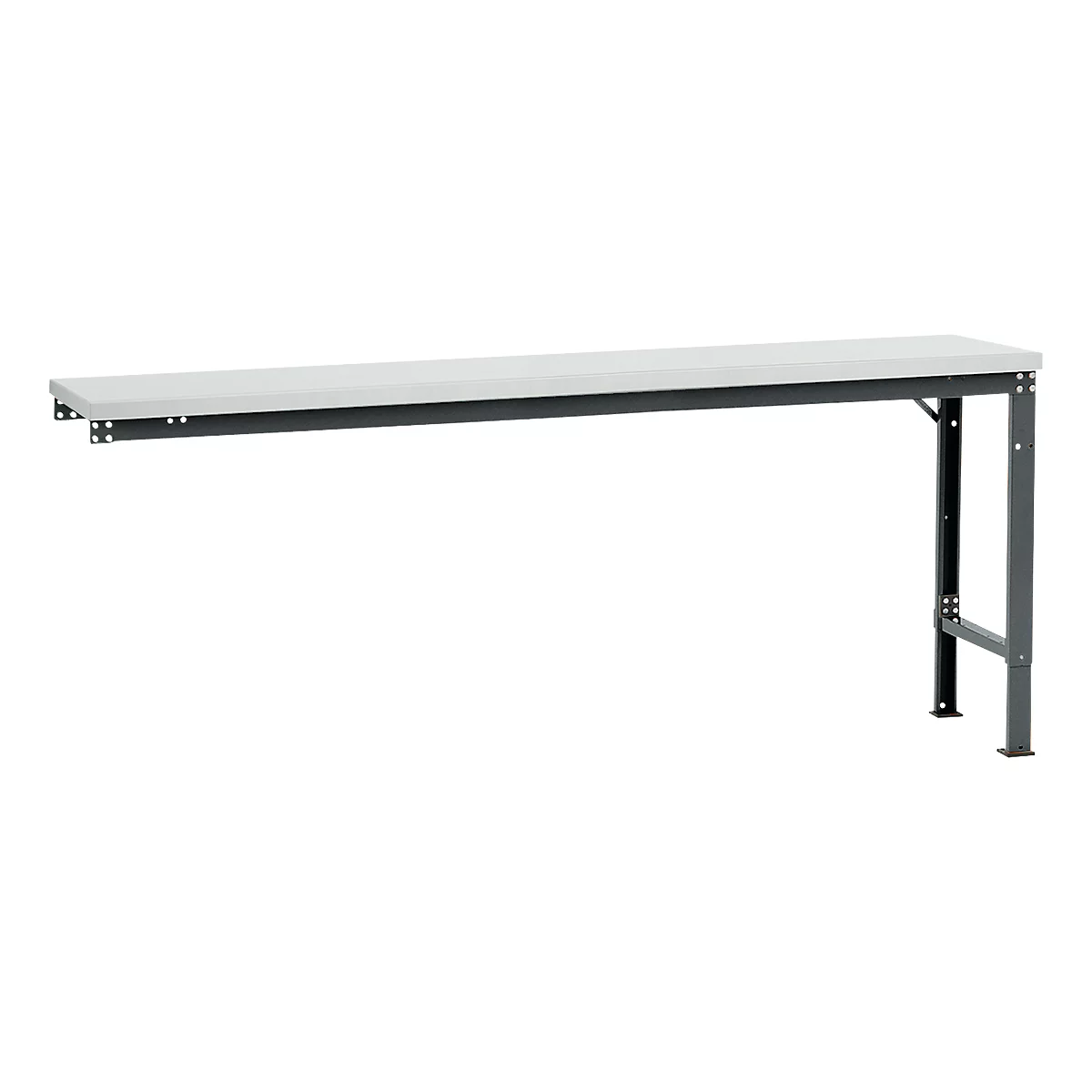 Mesa de extensión Manuflex UNIVERSAL especial, 2000 x 800 mm, melamina gris luminoso, antracita