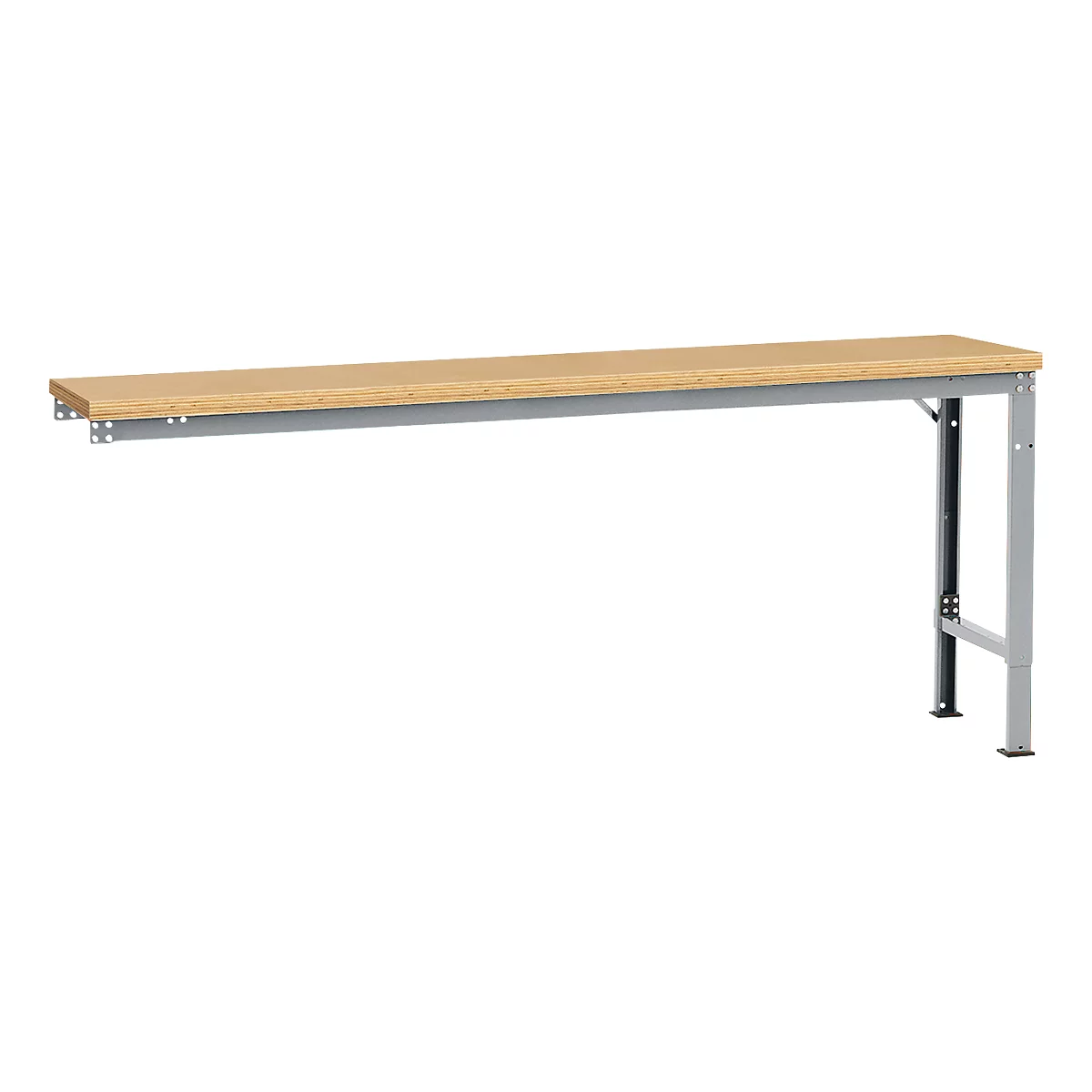 Mesa de extensión Manuflex UNIVERSAL especial, 2000 x 800 mm, multiplex natural, aluminio plateado