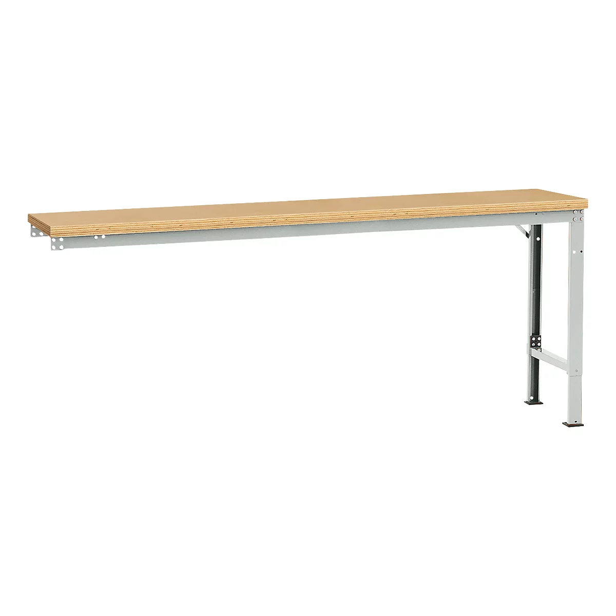 Mesa de extensión Manuflex UNIVERSAL especial, 2000 x 800 mm, multiplex natural, gris luminoso