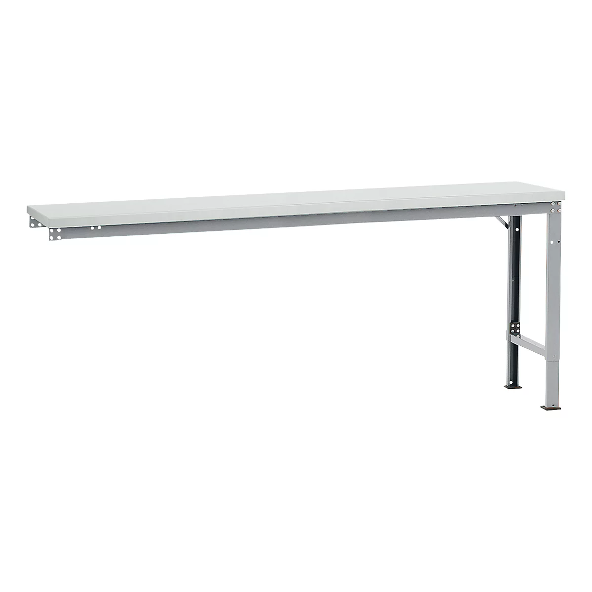 Mesa de extensión Manuflex UNIVERSAL especial, 2000 x 800 mm, plástico gris luminoso, aluminio plateado