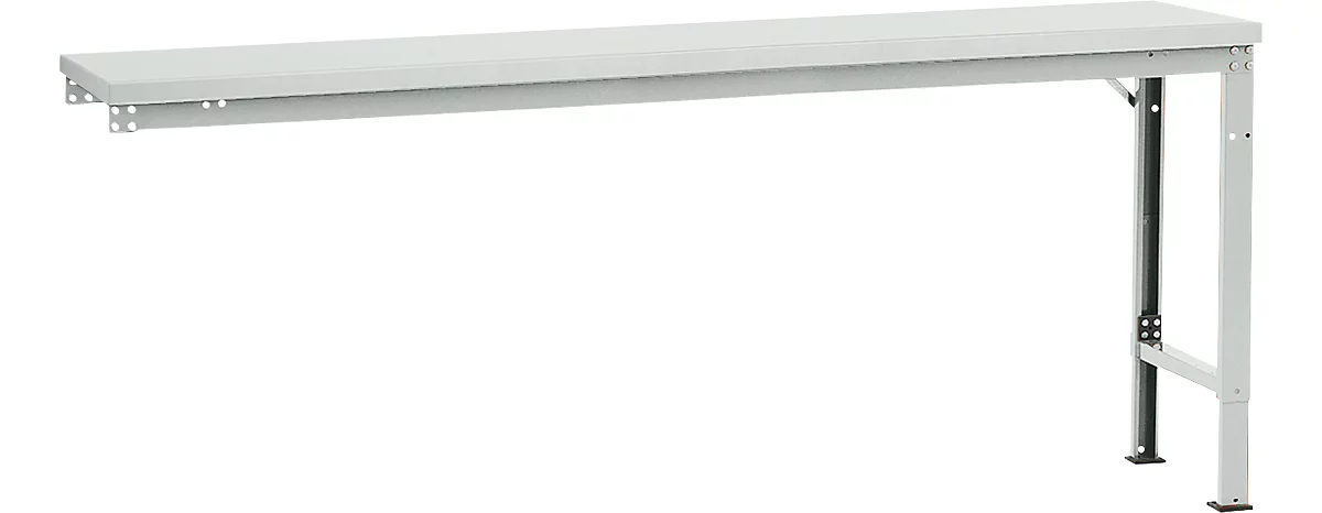 Mesa de extensión Manuflex UNIVERSAL especial, 2000 x 800 mm, plástico gris luminoso, gris luminoso