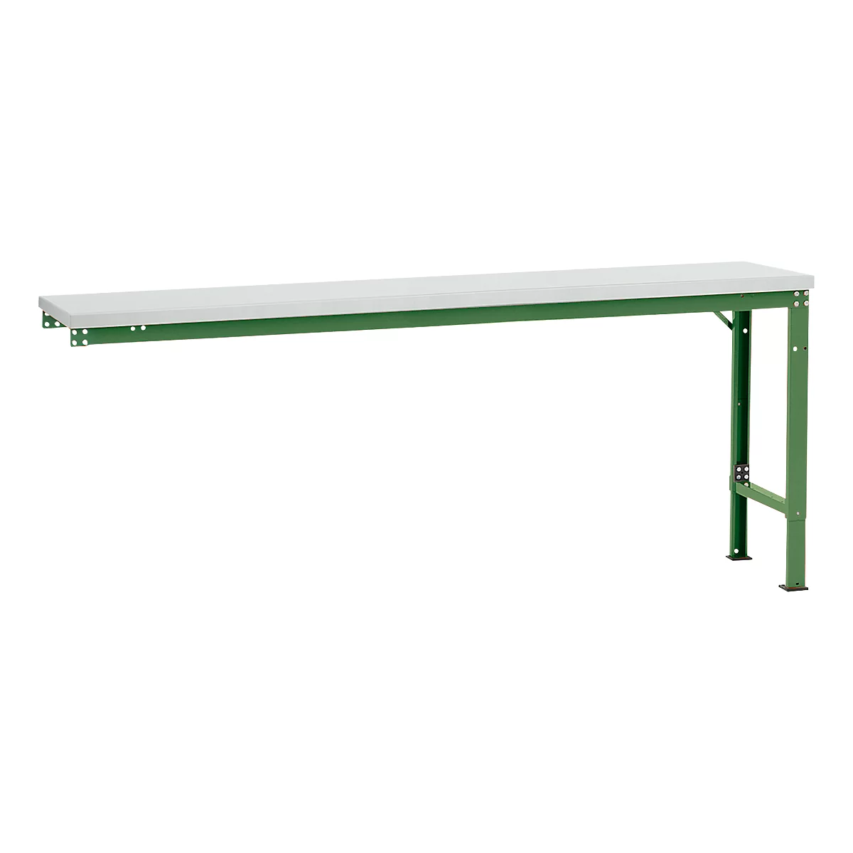 Mesa de extensión Manuflex UNIVERSAL especial, 2000 x 800 mm, plástico gris luminoso, verde reseda