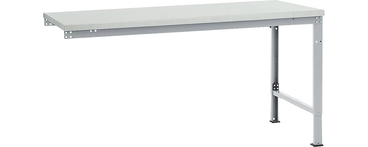 Mesa de extensión Manuflex UNIVERSAL especial, tablero melamina, 1750x1000, aluminio plateado