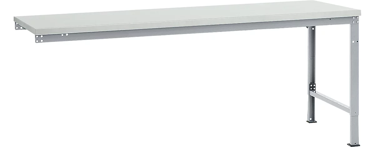 Mesa de extensión Manuflex UNIVERSAL especial, tablero melamina, 2000x1000, aluminio plateado