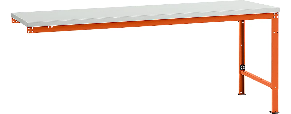 Mesa de extensión Manuflex UNIVERSAL especial, tablero melamina, 2000x1000, rojo anaranjado