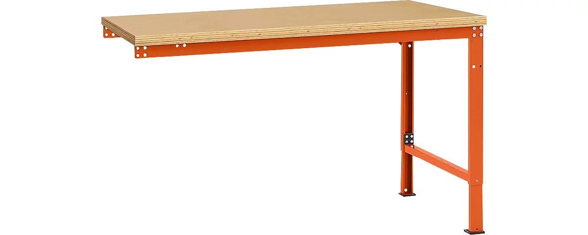 Mesa de extensión Manuflex UNIVERSAL especial, tablero multiplex, 1500x1000, rojo anaranjado