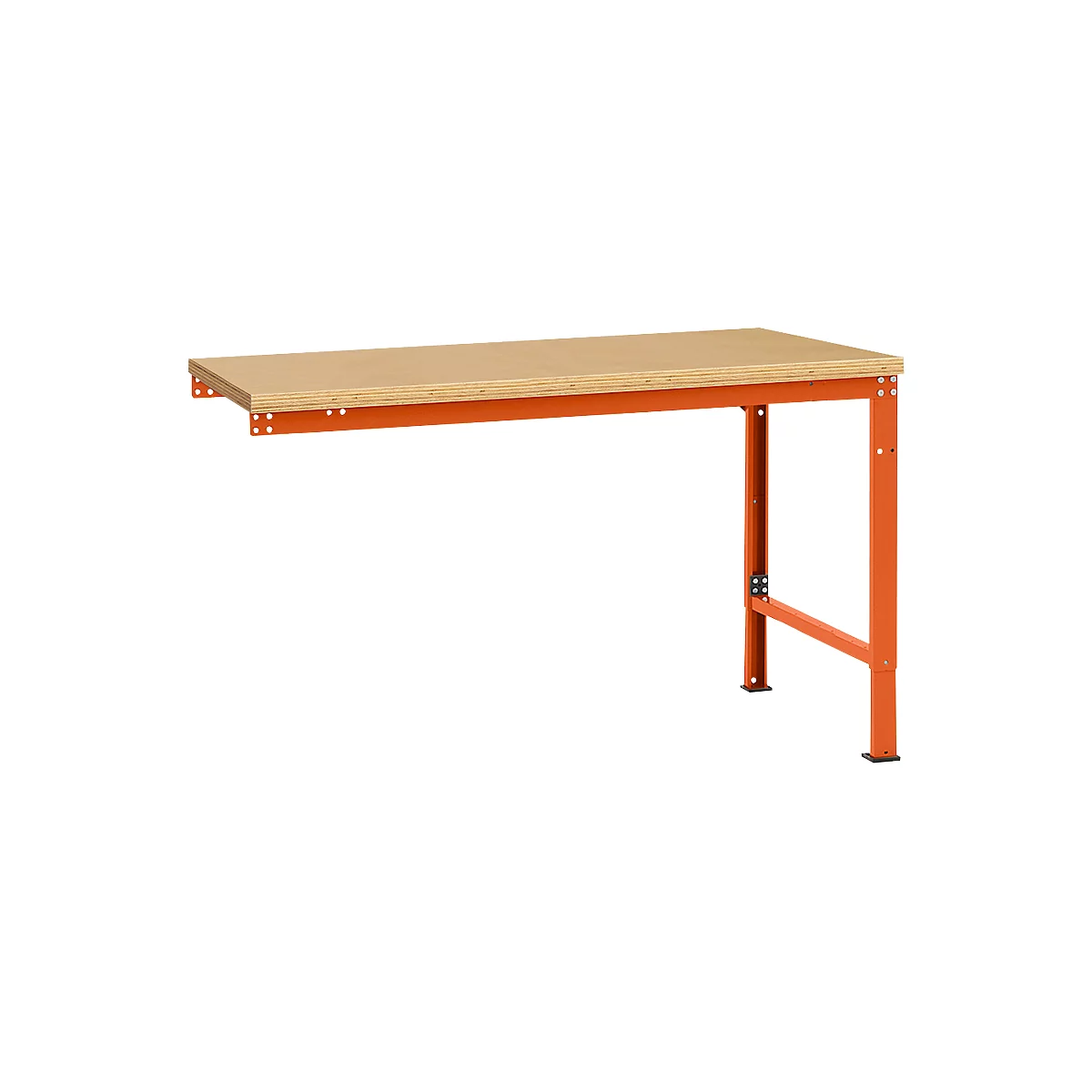 Mesa de extensión Manuflex UNIVERSAL especial, tablero multiplex, 1500x1000, rojo anaranjado