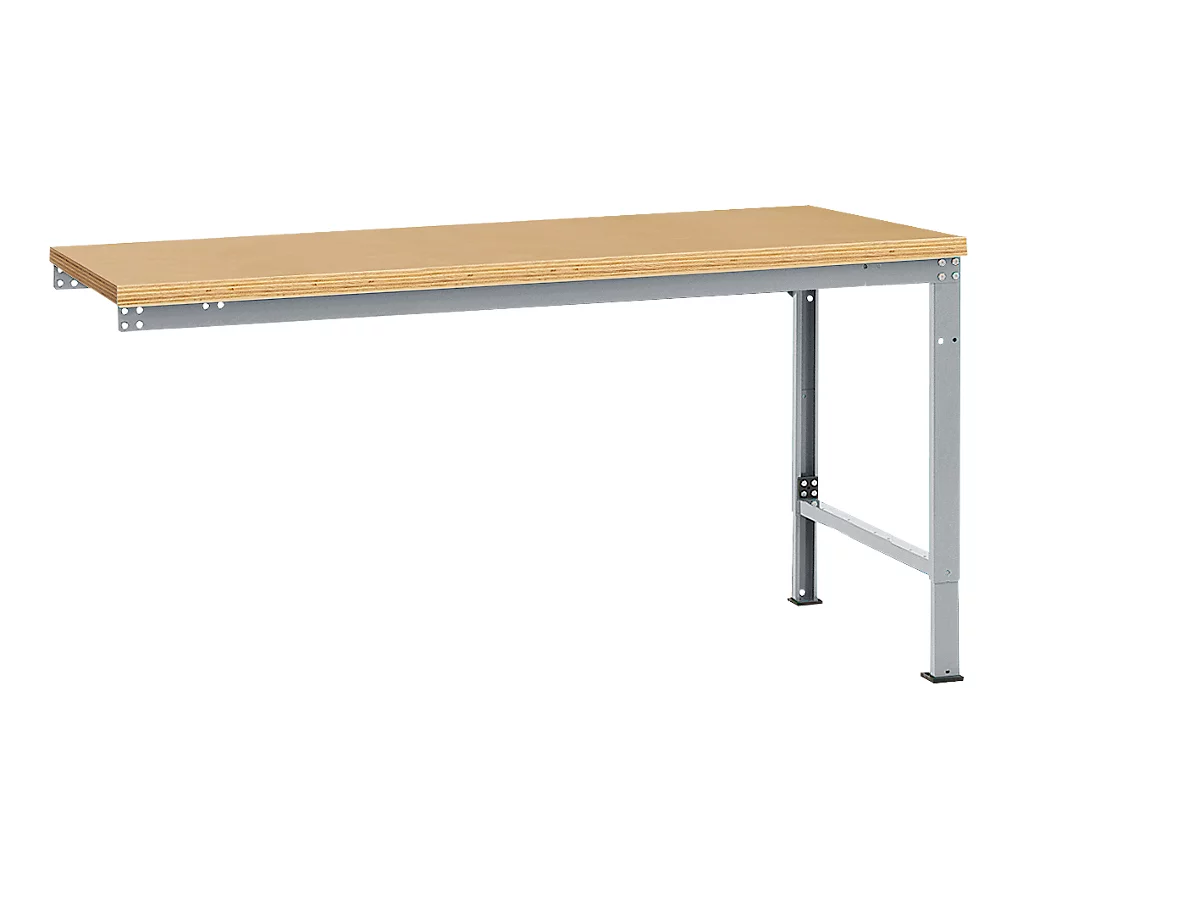 Mesa de extensión Manuflex UNIVERSAL especial, tablero multiplex, 1750x1000, aluminio plateado