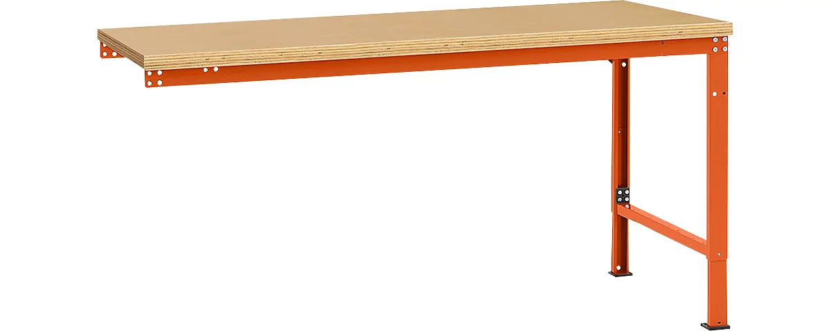 Mesa de extensión Manuflex UNIVERSAL especial, tablero multiplex, 1750x1000, rojo anaranjado