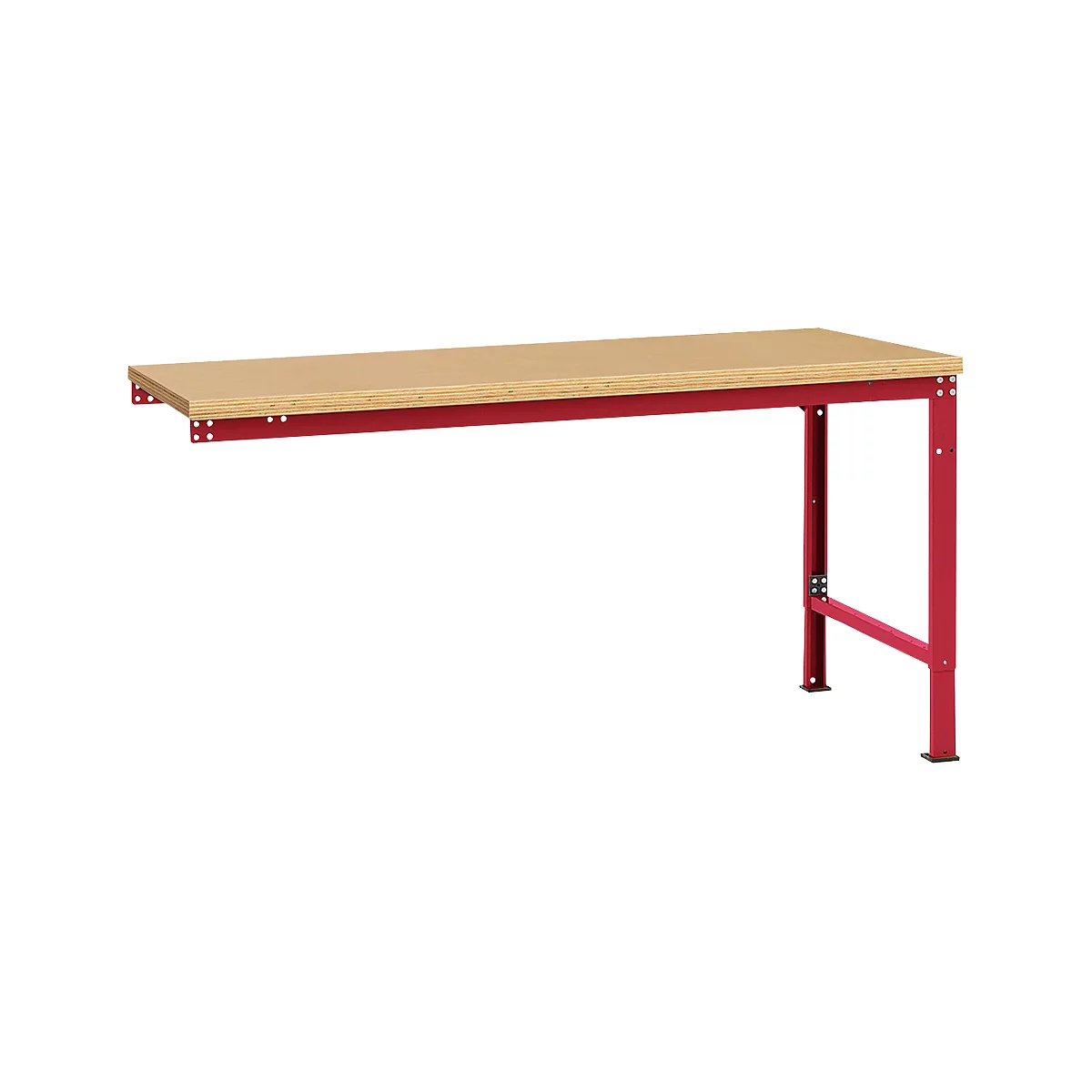 Mesa de extensión Manuflex UNIVERSAL especial, tablero multiplex, 1750x1000, rojo rubí