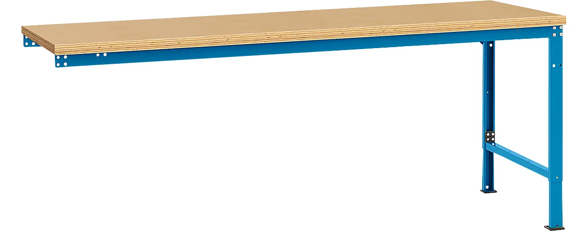Mesa de extensión Manuflex UNIVERSAL especial, tablero multiplex, 2000x1000, azul luminoso