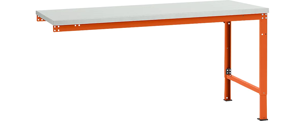 Mesa de extensión Manuflex UNIVERSAL especial, tablero plástico, 1750x1000, rojo anaranjado