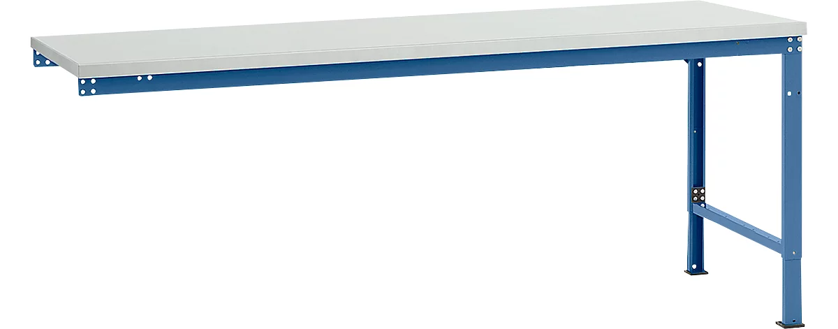 Mesa de extensión Manuflex UNIVERSAL especial, tablero plástico, 2000x1000, azul brillante
